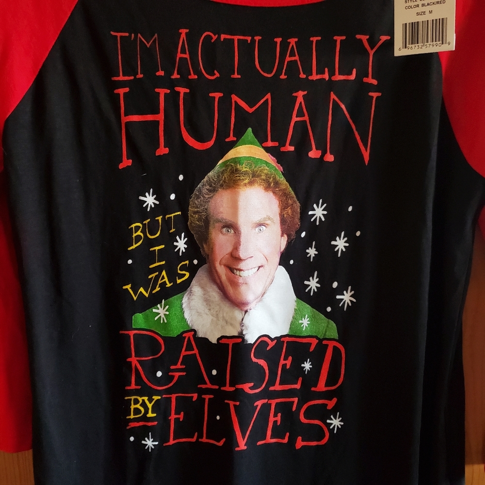 Elf Raglan Holiday Tee - Picture 2 of 4